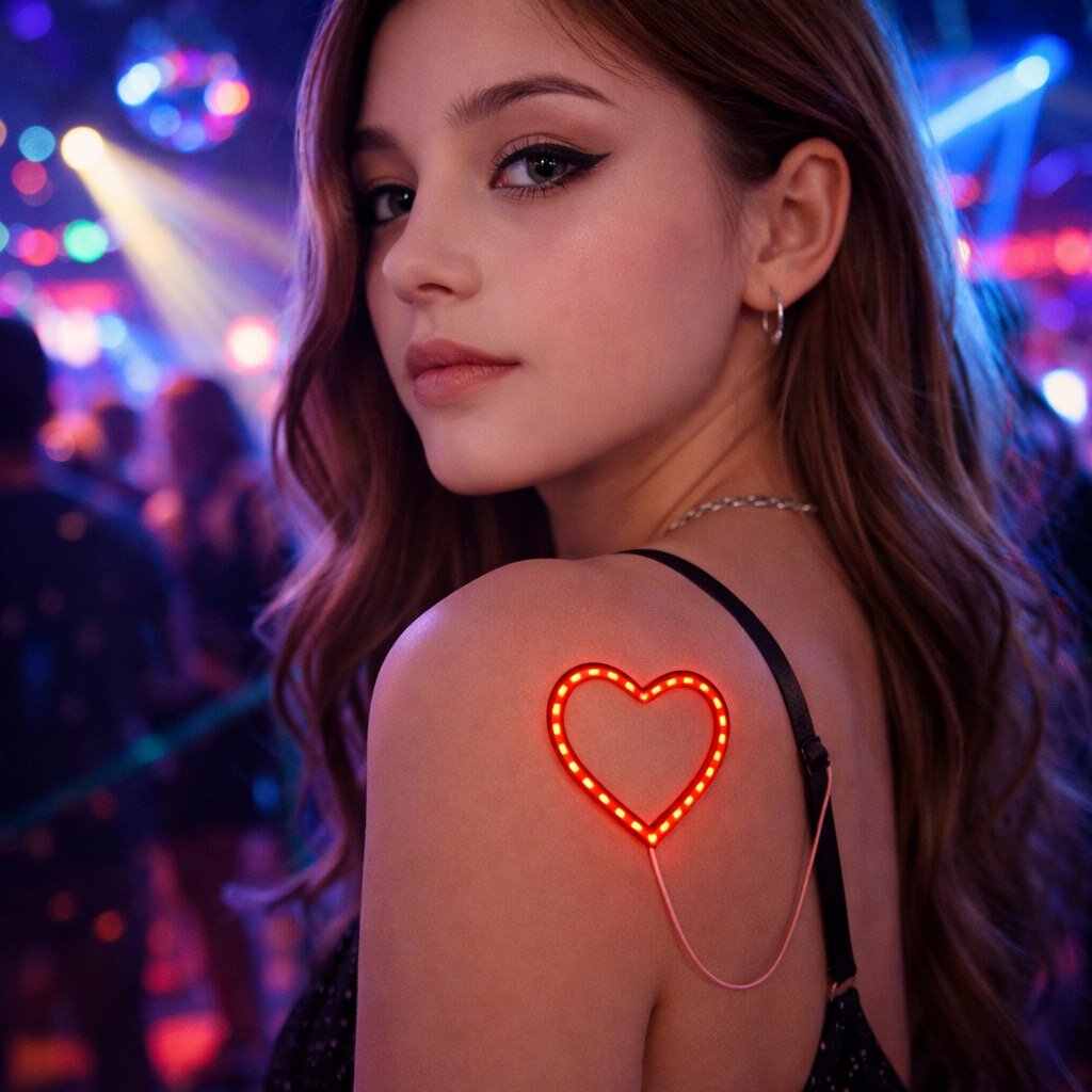 Светодиодное сердечко COSY, для двух девочек, полимерный материал, 3,5x3,5см, с блоком питания (2 набора) — фото 1