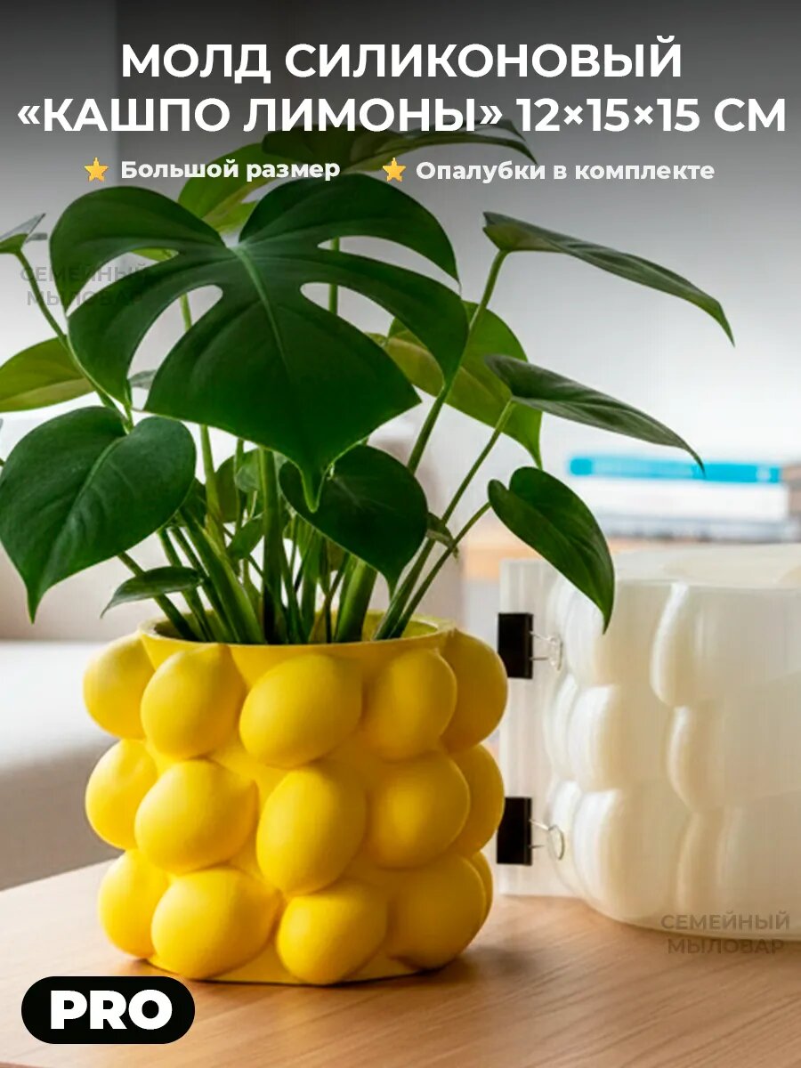 Силиконовый молд для гипса кашпо для цветов Лимоны