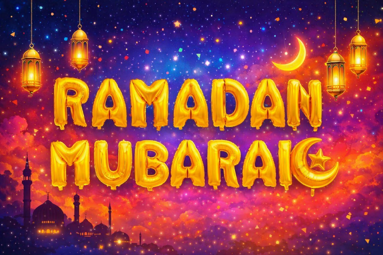 Набор воздушных шаров "Рамадан Муборак", декоративные, фольгированные