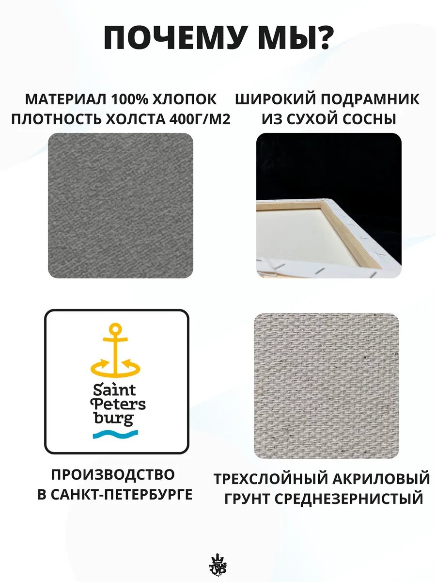 Холст на подрамнике для рисования 50х70 см — фото 1