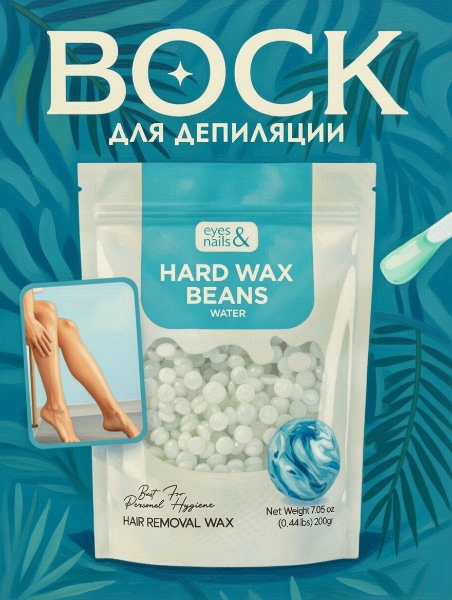 Горячий воск в гранулах Eyes & Nails Hard Wax Beans Water 200 г