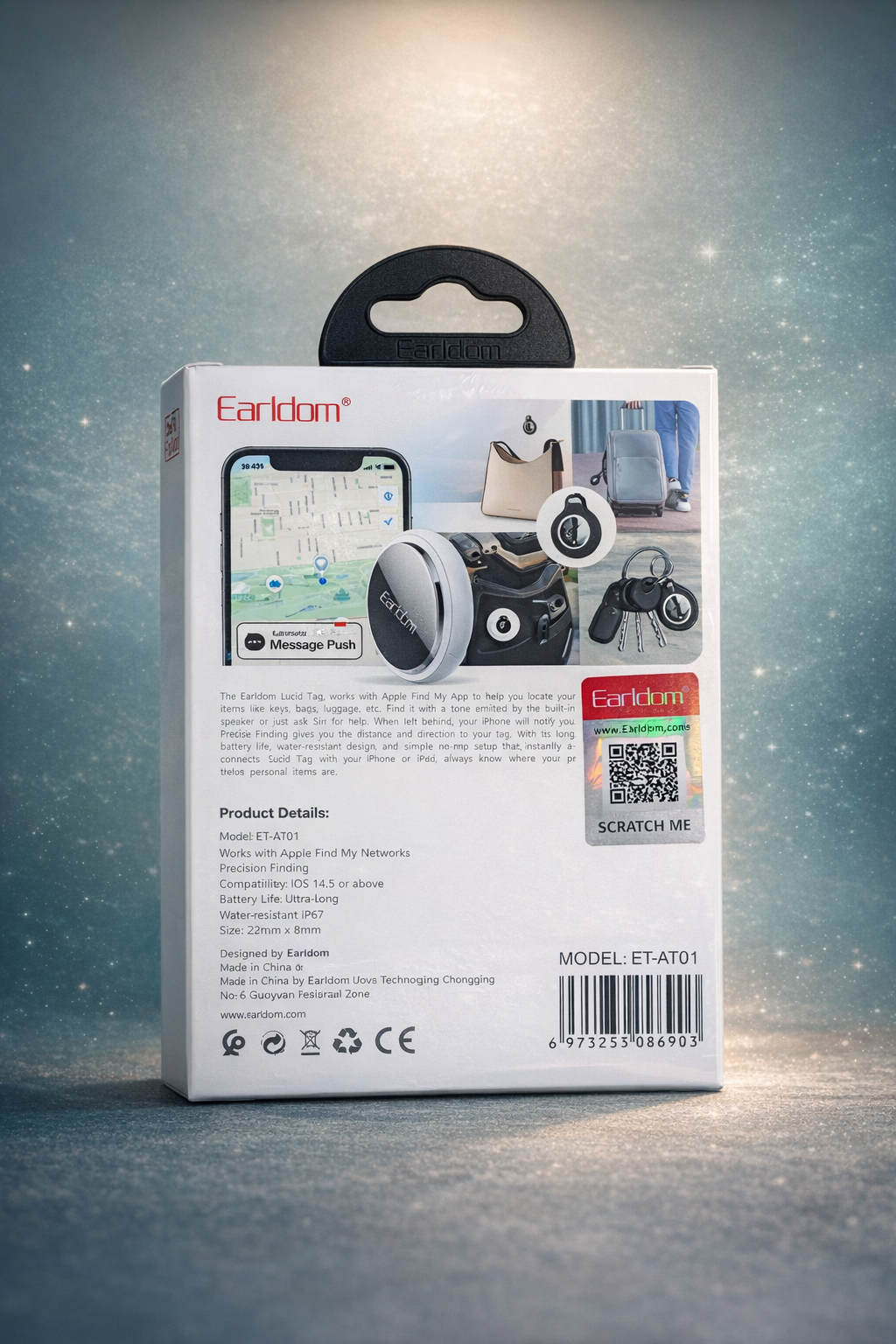 Быстро находите потерянные вещи с помощью iPhone! Умный трекер EARLDOM ET AT91 с поддержкой Apple Find My обеспечивает