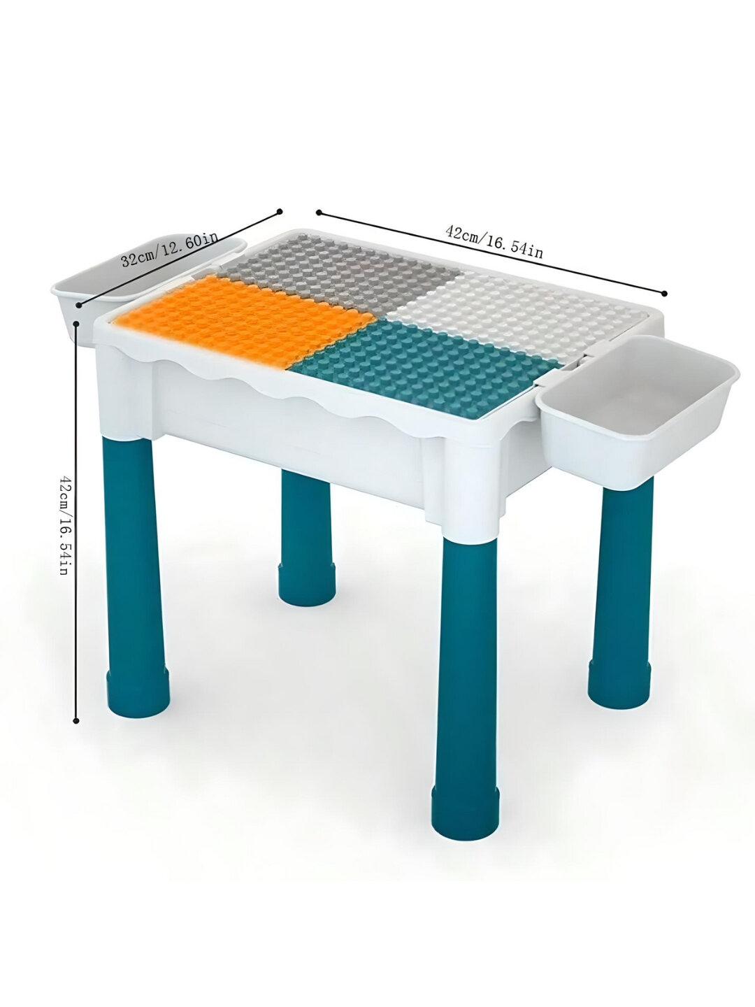 Детский игровой стол 6 в1 с конструктором, стульчик, лего кубики — фото 1