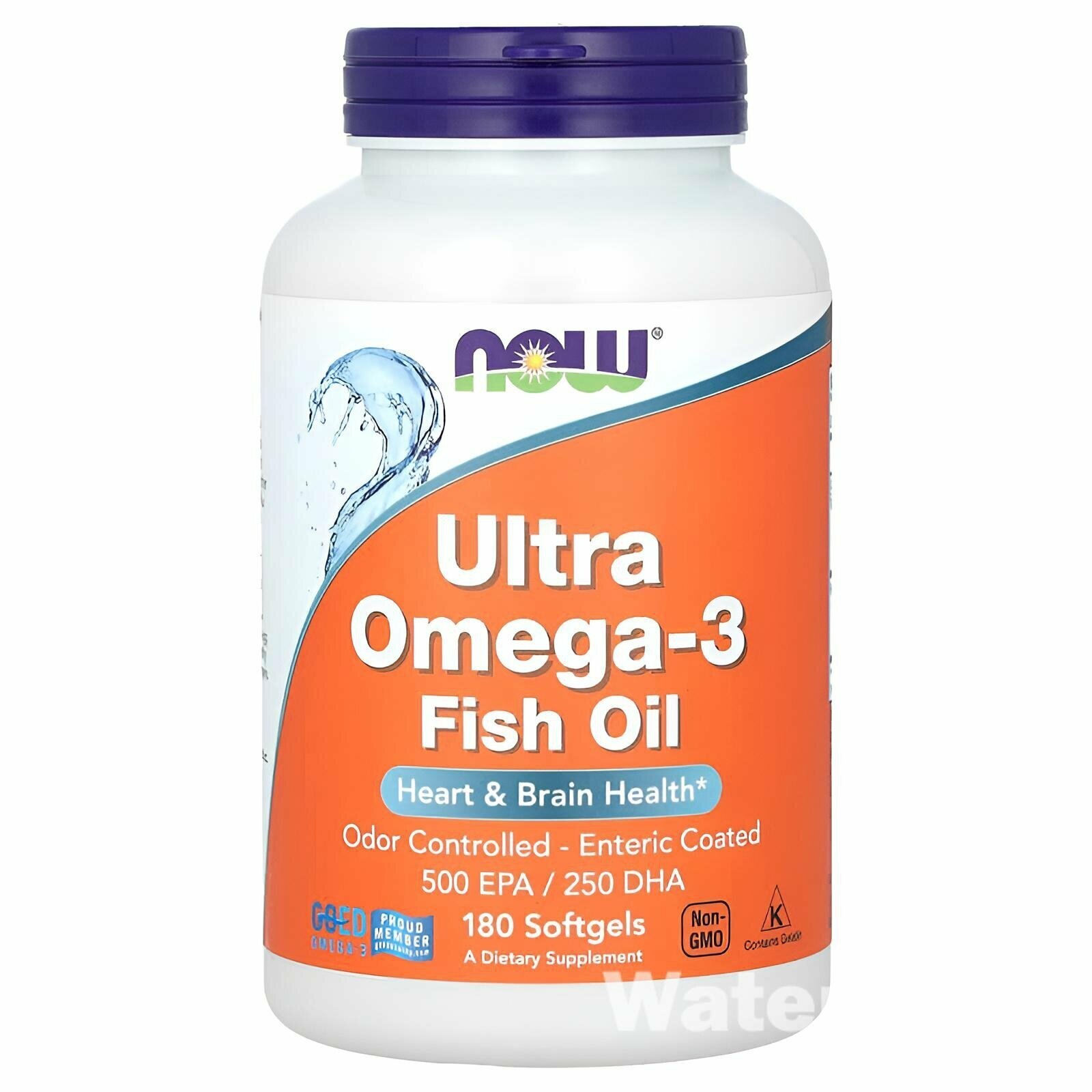 Рыбий жир NOW Ultra Omega-3 N-180, 100% натуральный, без добавок, 360 г
