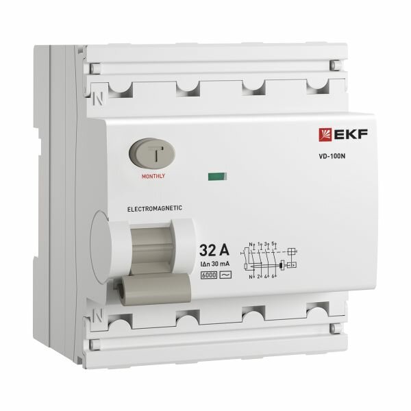 УЗО ВД-100N 4P 32А 30мА тип AC эл-мех 6кА PROXIMA EKF