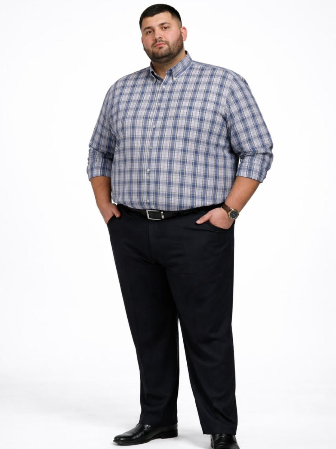 Рубашка  1, размер 5XL, синиий — фото 1