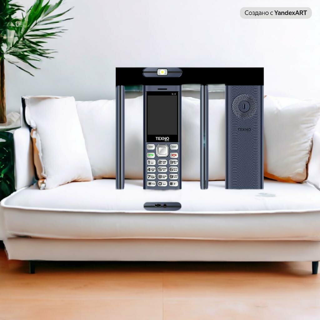 Texno Max 015 кнопочный телефон, надёжный телефон, двухсимочный, синий