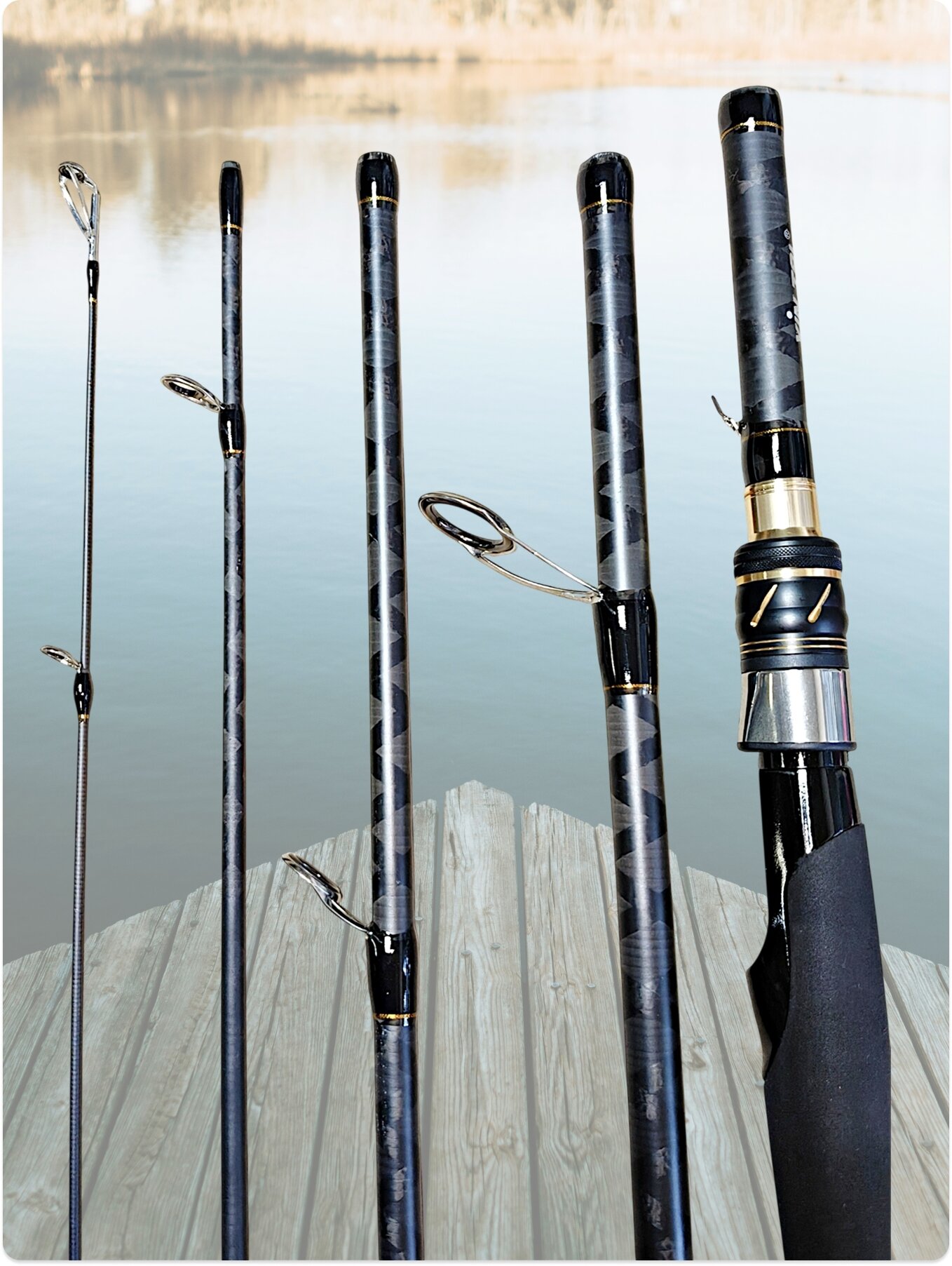 Спиннинг Jin Tai Galaxy, штекерный, 210см, тест 5-25гр, карбон/EVA — фото 1