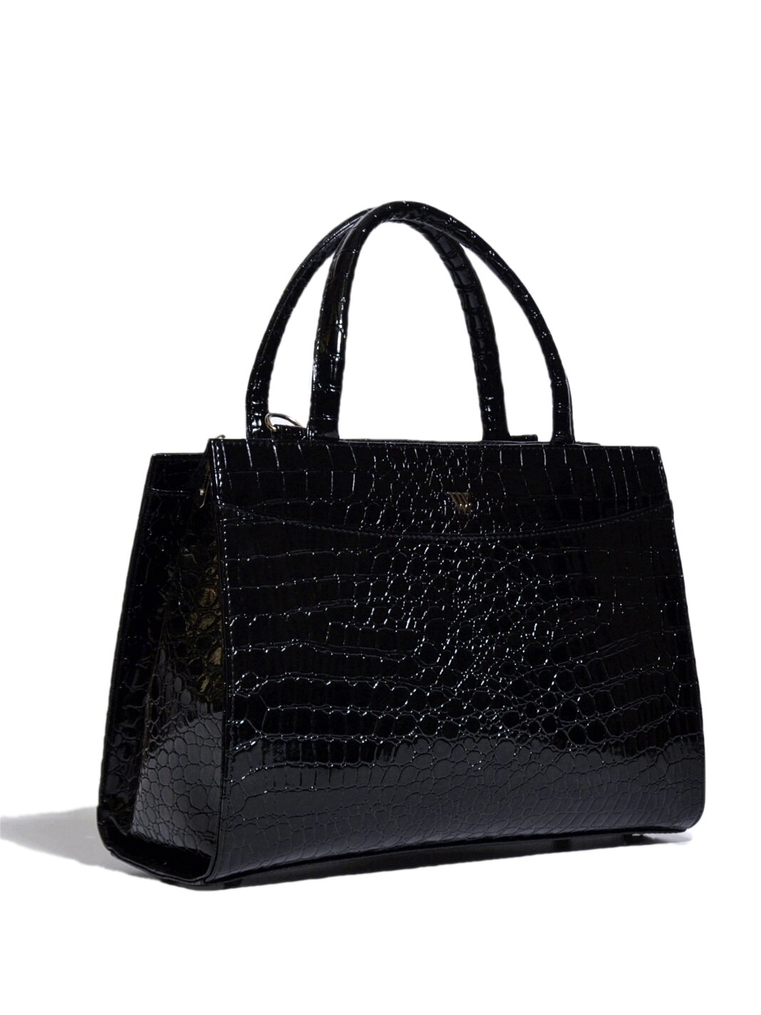 Сумка тоут Vera Victoria Vito, фактура под рептилию, черный — фото 1