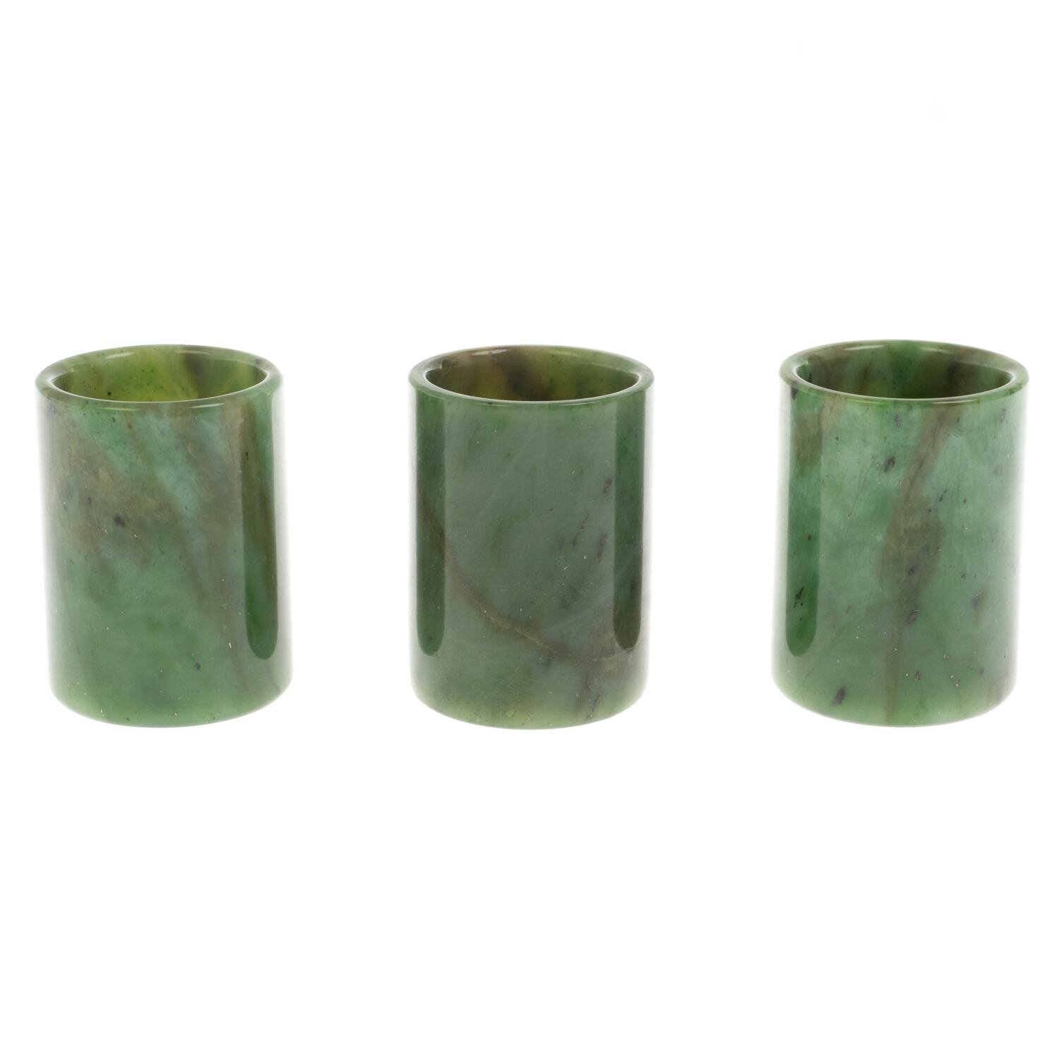 Набор их 3 стопок из нефрита 4х5,5 см 50 мл 129281