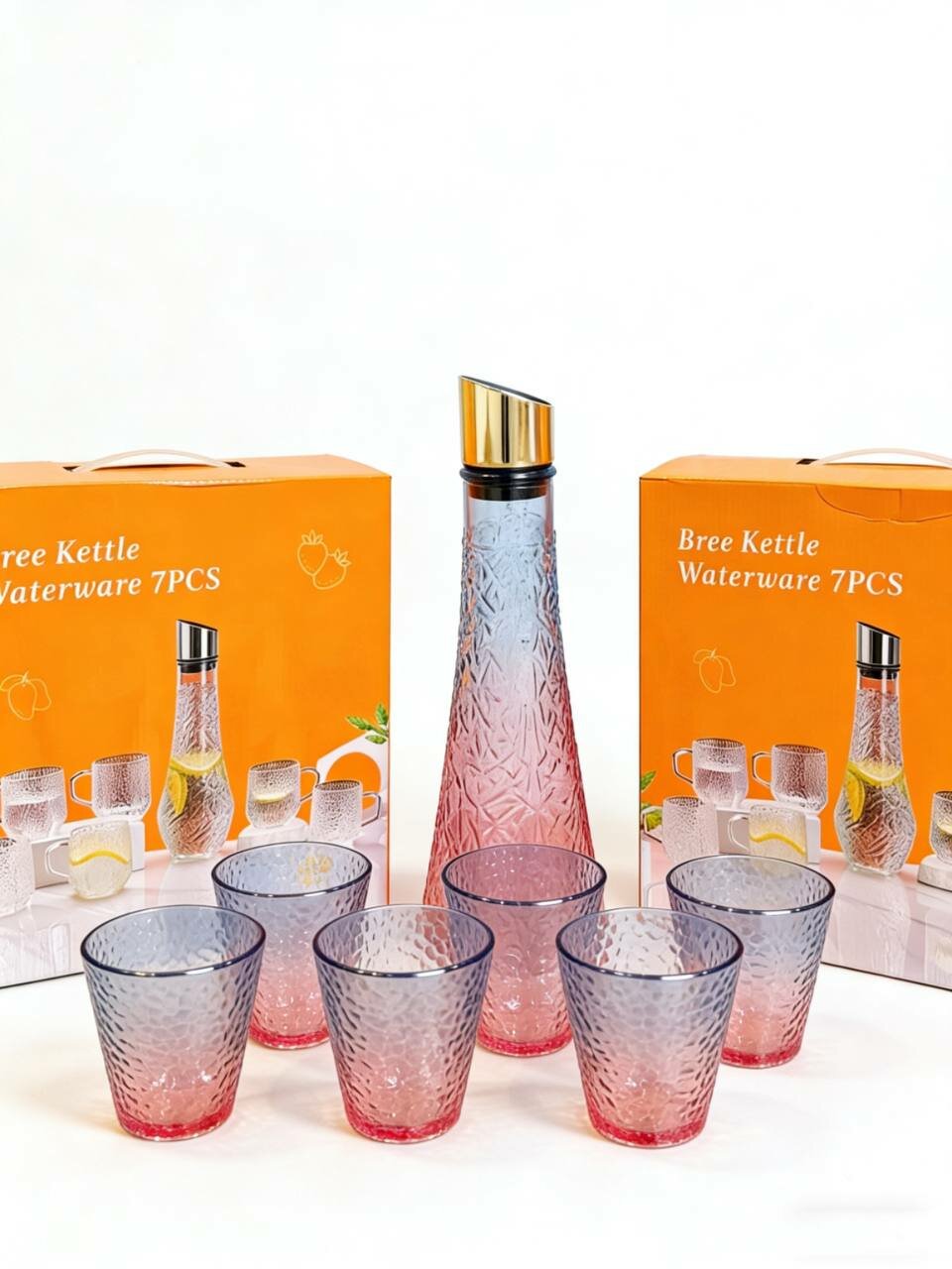 Набор "Графин и Стаканы", 1+6 шт, фиолетовый подарочная упаковка — фото 1