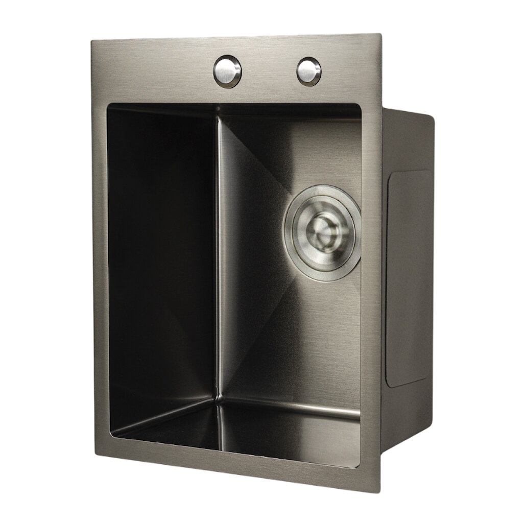 Мойка Santegro STR4050BL нерж. сталь, графит, сифон, 40х50 см. — фото 1