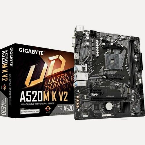 Изображение товара Материнская плата GIGABYTE A520M K V2 (AM4, mATX)