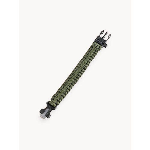 Браслет для выживания 3в1 (паракорд 2 м, свисток, огниво), тёмно-зелёный, 25.5 × 2.5 см, 3 м 2714822