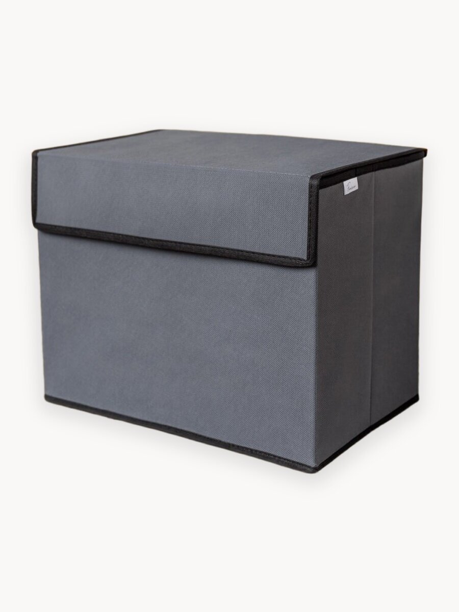 Коробка для хранения вещей с твердой крышкой, тканевая, складная, 38 см х 25 см х 30 см