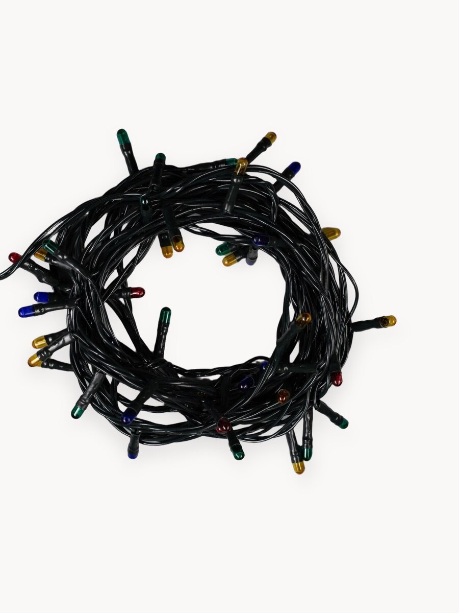 Гирлянда «Нить» 5 м, IP20, тёмная нить, 50 ламп, 8 режимов, 220 В, свечение мульти