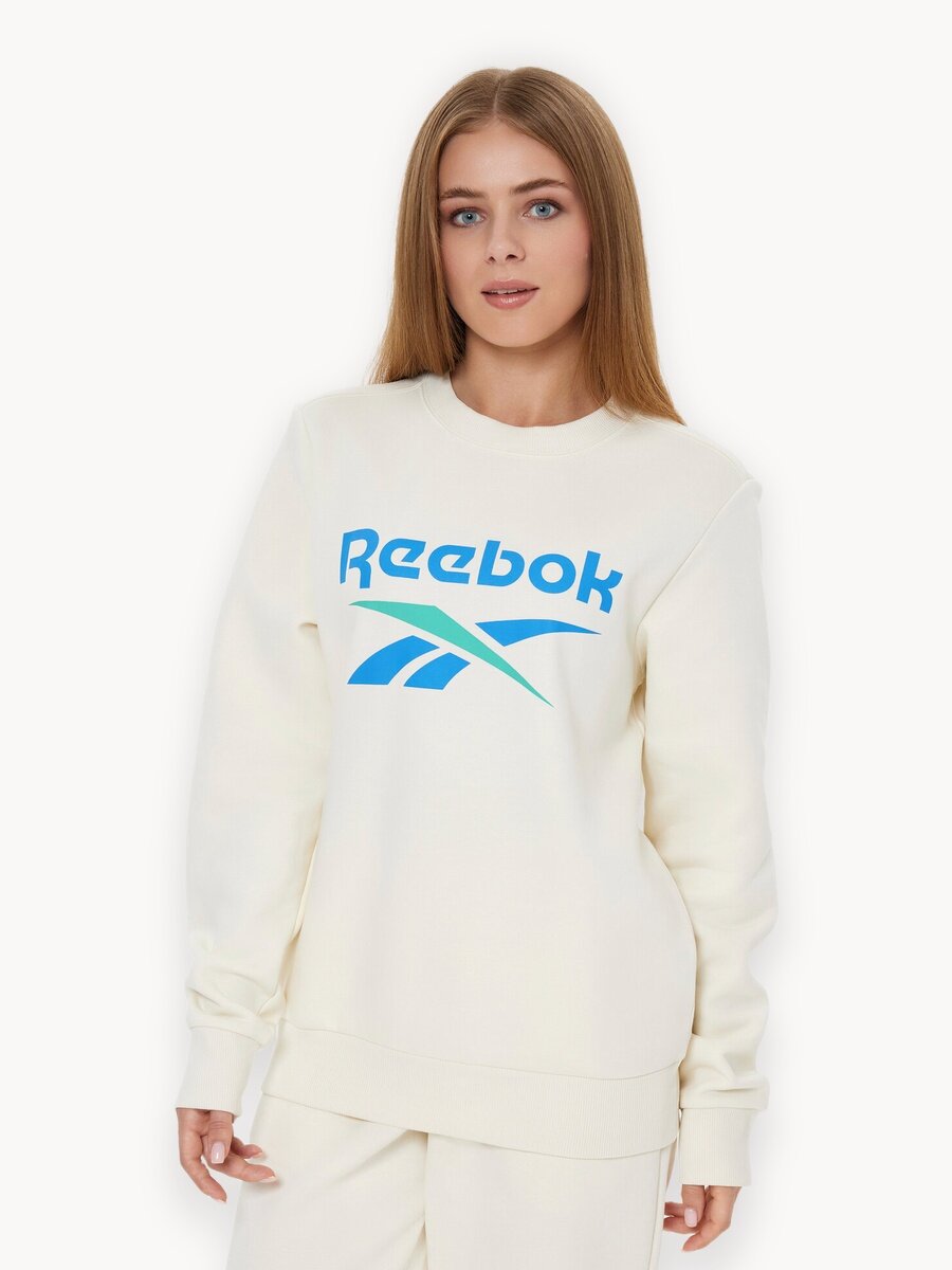 Свитшот спортивный Reebok IDENTITY BIG LOGO, размер S INT, , бежевый