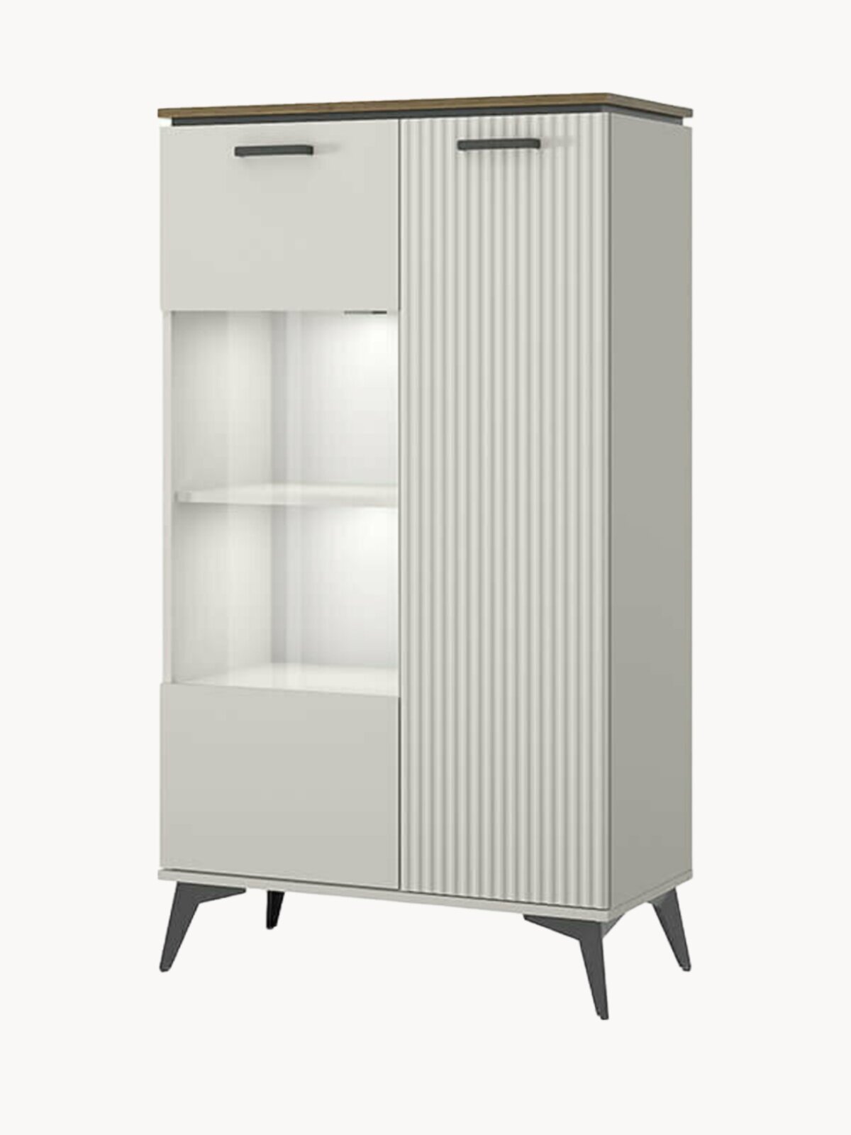 Шкаф с витриной Anrex Винати / Vinati 1V1D P, 81.4х39.4х146.2 см