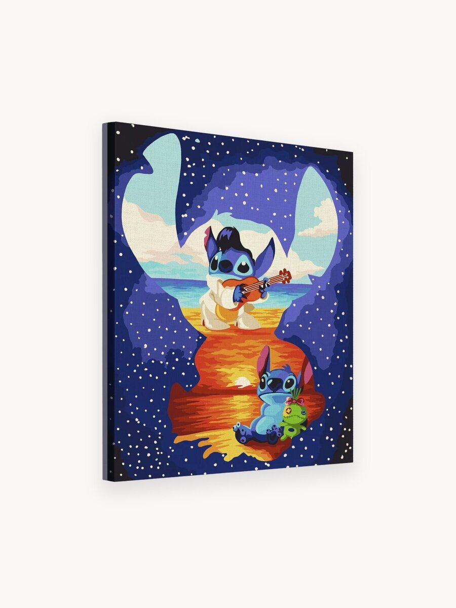 Картина по номерам на холсте с подрамником 40х50 см Мечтательный Стич