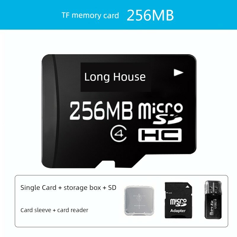 256MB Micro SD Card с защитным кейсом, держателем карты и картридером, оригинальная TF-карта