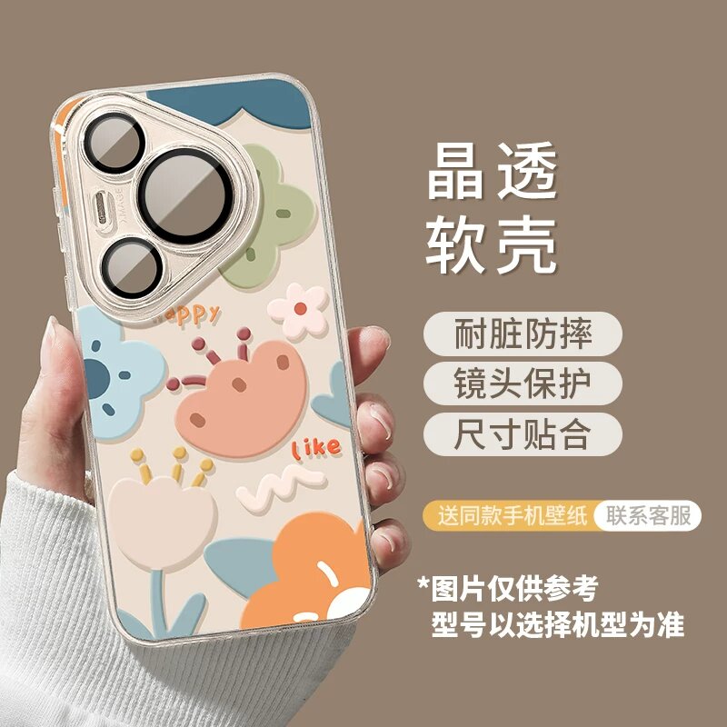 Прозрачная мягкая ТПУ-чехол для Huawei P40 Pro Plus с защитой объектива камеры и пленкой