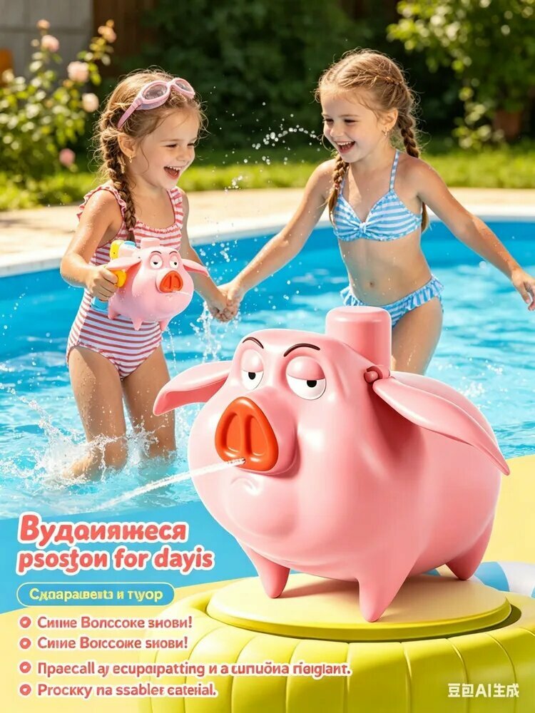 Водяной пистолет для детей, сжимаемый, с мордочкой животного, для купания и игр на улице, 3 дизайна