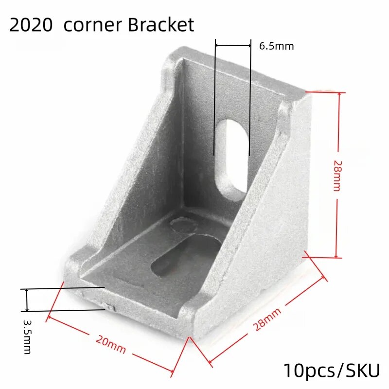 Угловой кронштейн Anmurt 2020 3030 4040 из алюминия 2020 10PCS