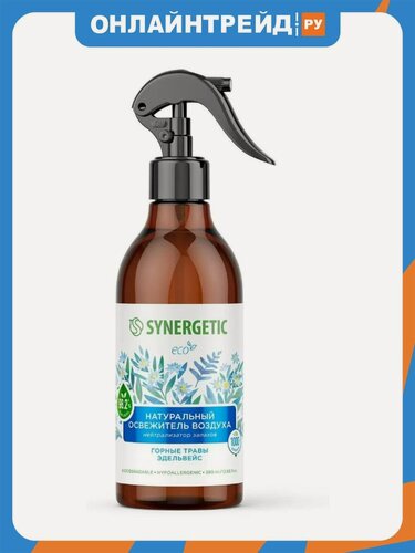 Изображение товара Освежитель воздуха Synergetic Горные травы и эдельвейс, 380 мл