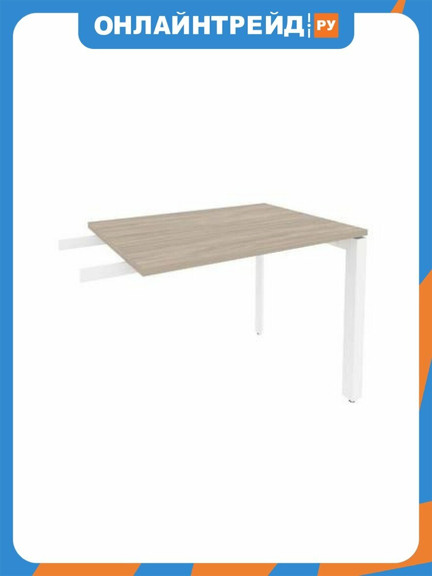 Брифинг-приставка Riva CHAIR на П-образном м/к O. MP-BR-9 Дуб аттик/Белый металл 980*720*750 Onix