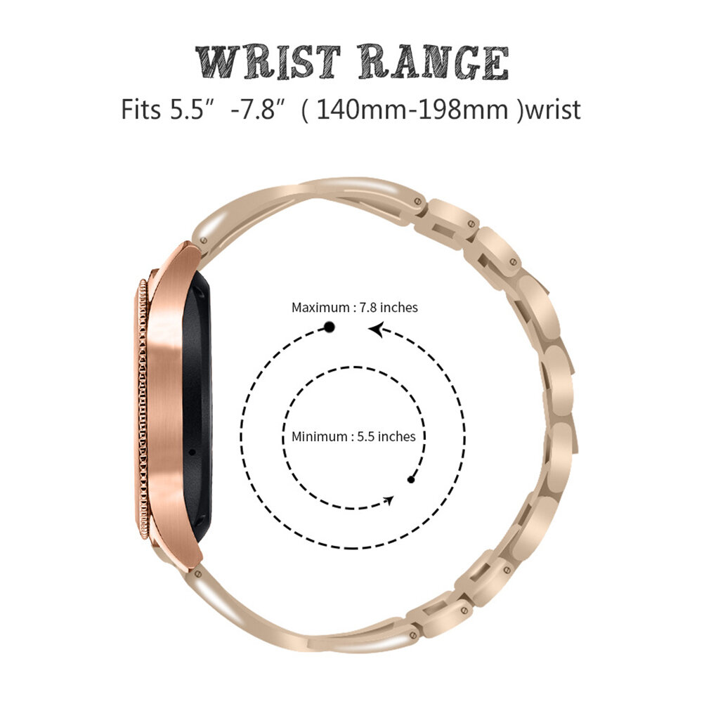 1 Pc Ремешок Для Часов 22Mm С Камнями Вставка X Type Для Умных Часов Золотой 14 50X2 20X0 50Cm