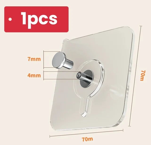 Крючки на липучке, 70x70 мм, pxck-1pcs