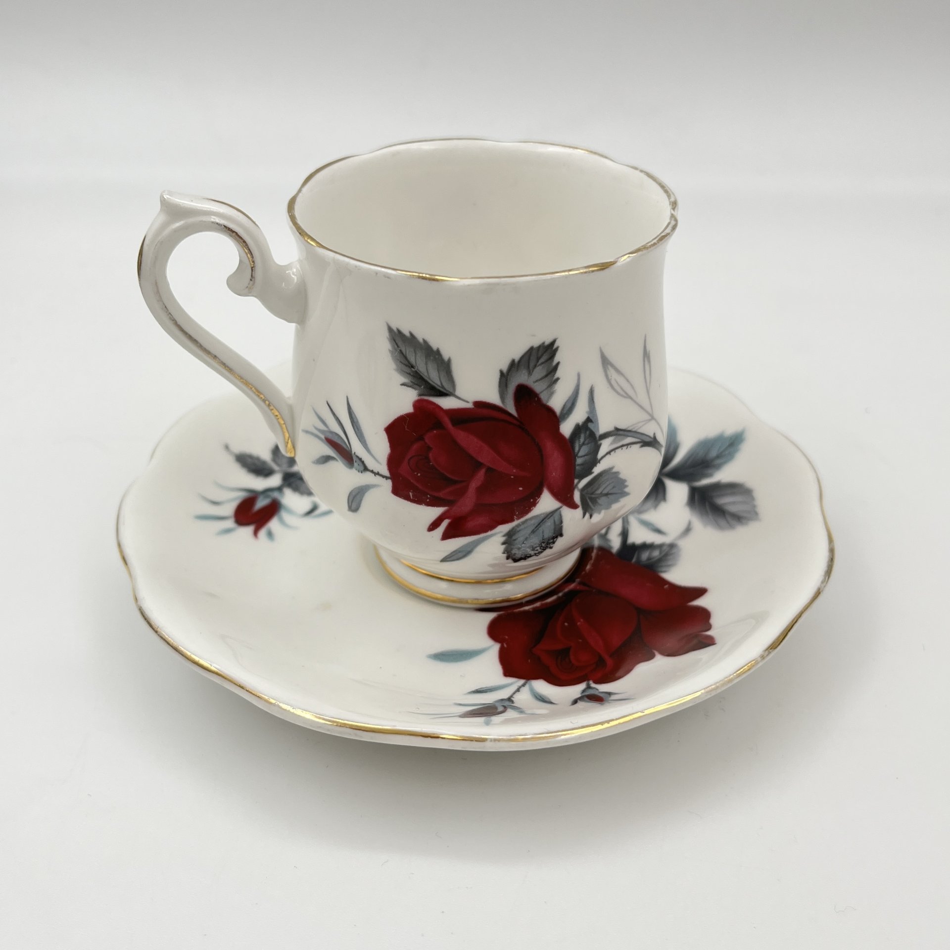 Кофейная пара с ярким цветочным декором Sweet Romance, Royal Albert, фарфор, деколь
