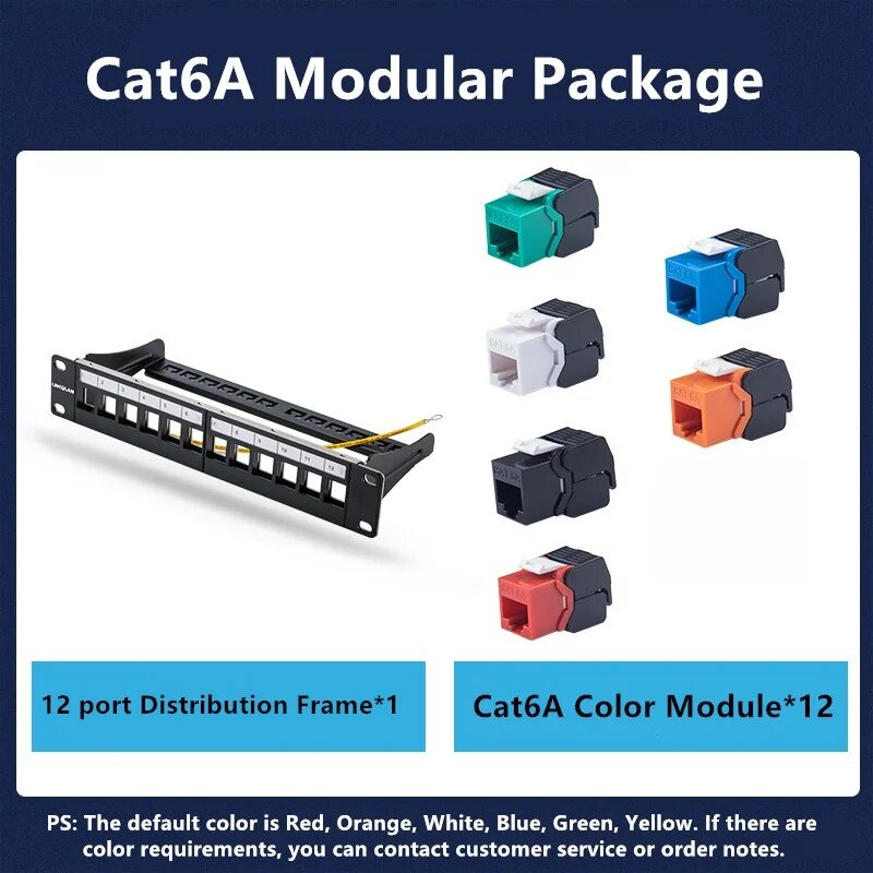 Патч-панель RJ45 CAT6/Cat6A/Cat7 12 портов Cat6A 12 Port