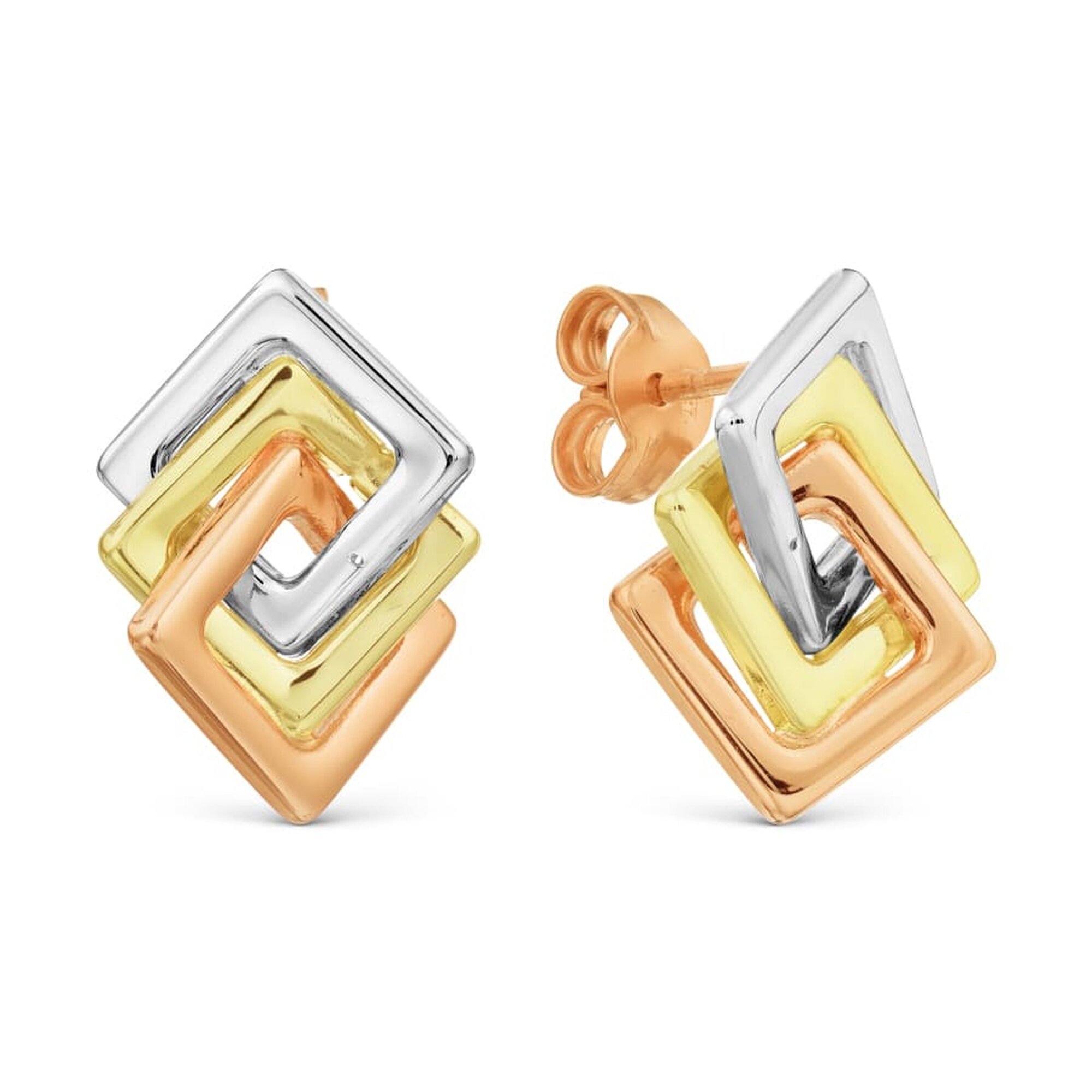 Серьги Diamant online, комбинированное золото, 585 проба