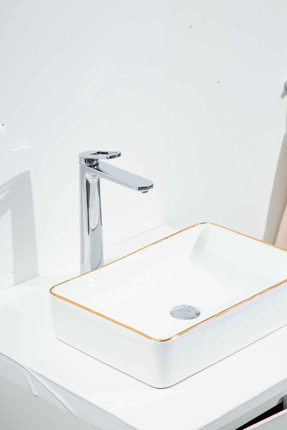 Смеситель для раковины высокий Gappo G27 G1027-2 латунь, цвет хром