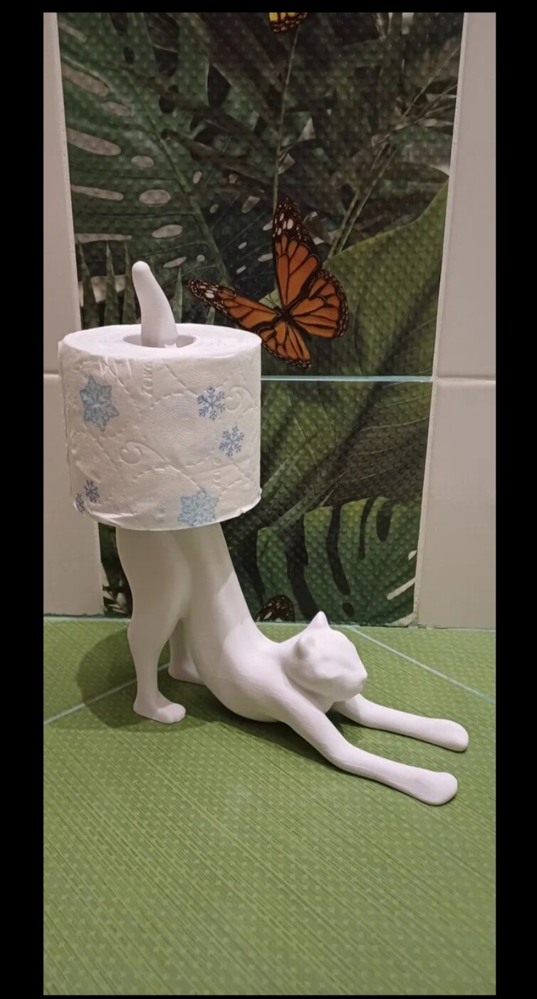 Кошка статуэтка держатель для бумаги