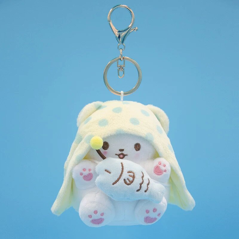 Sanrio Плюшевый Медвежонок Брелок с Рыбкой - Высота 10см, Золотой Цвет Акцессуар