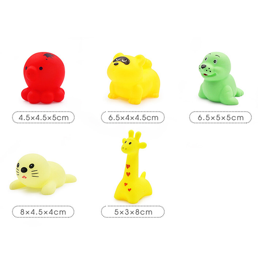 12 Шт Игрушки Для Ванной Soft Rubber Characters 8.00X4.50X4.00Cm Случайный Цвет
