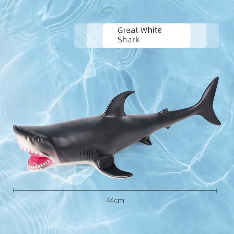 Реалистичная большая мягкая резиновая модель белой акулы морского животного