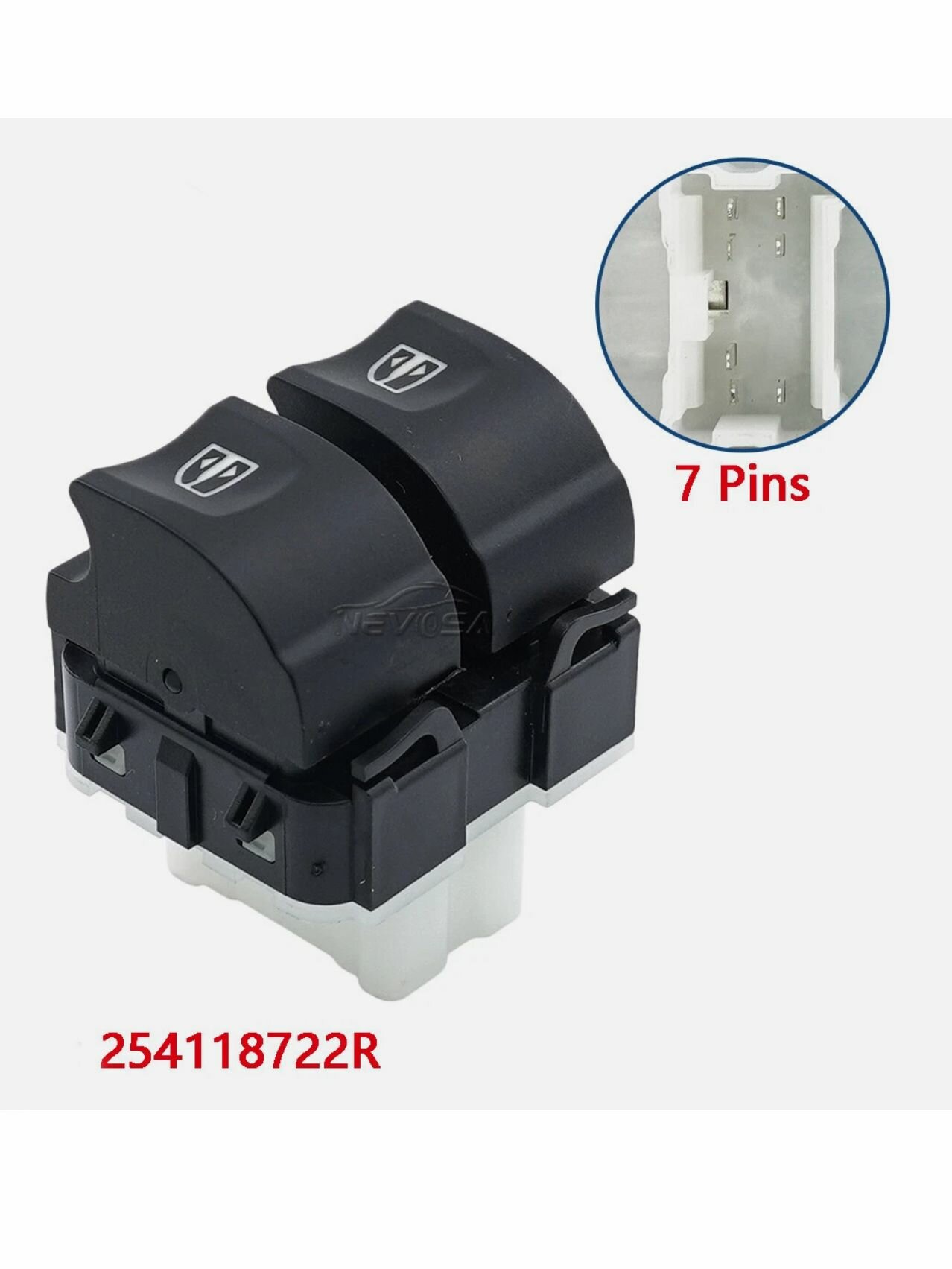Переключатель электростеклоподъемников для Renault Dacia Captur, Clio IV, Trafic III, артикул 254118722R