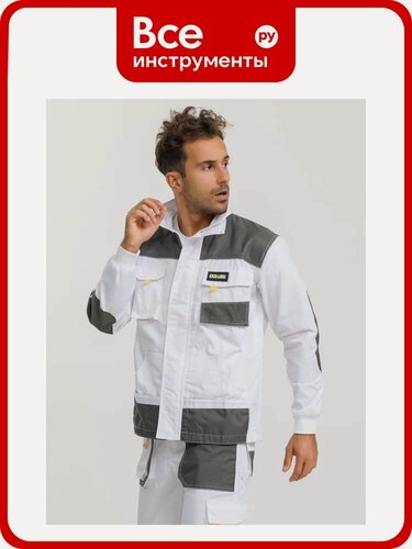 Изображение товара Куртка рабочая White HD, цв. белый, р-р XL/56, DOWELL D81110-XL