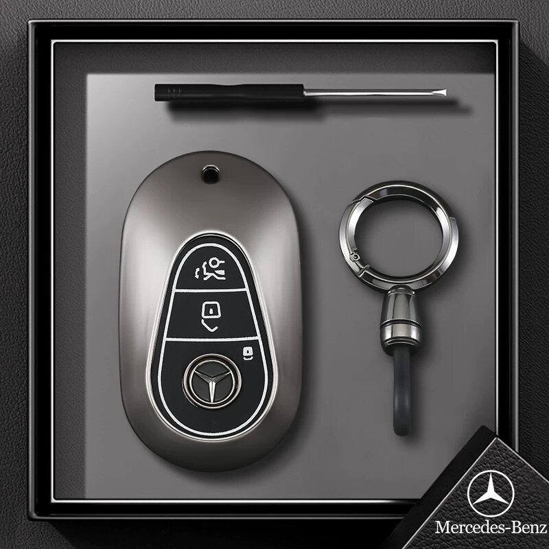 Водяная капля C-стиль чехол для брелока Mercedes C260L в цвете Jet Black с деловой пряжкой