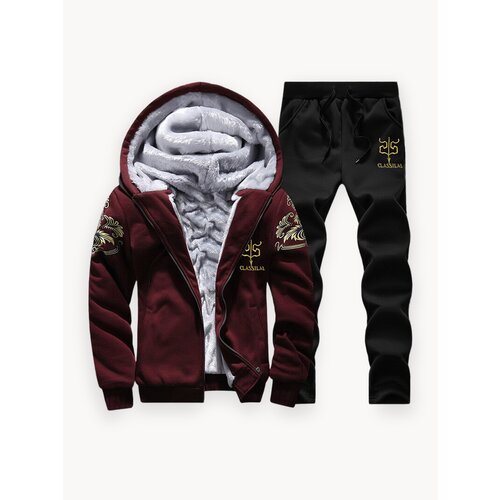 Мужской флисовый костюм с капюшоном