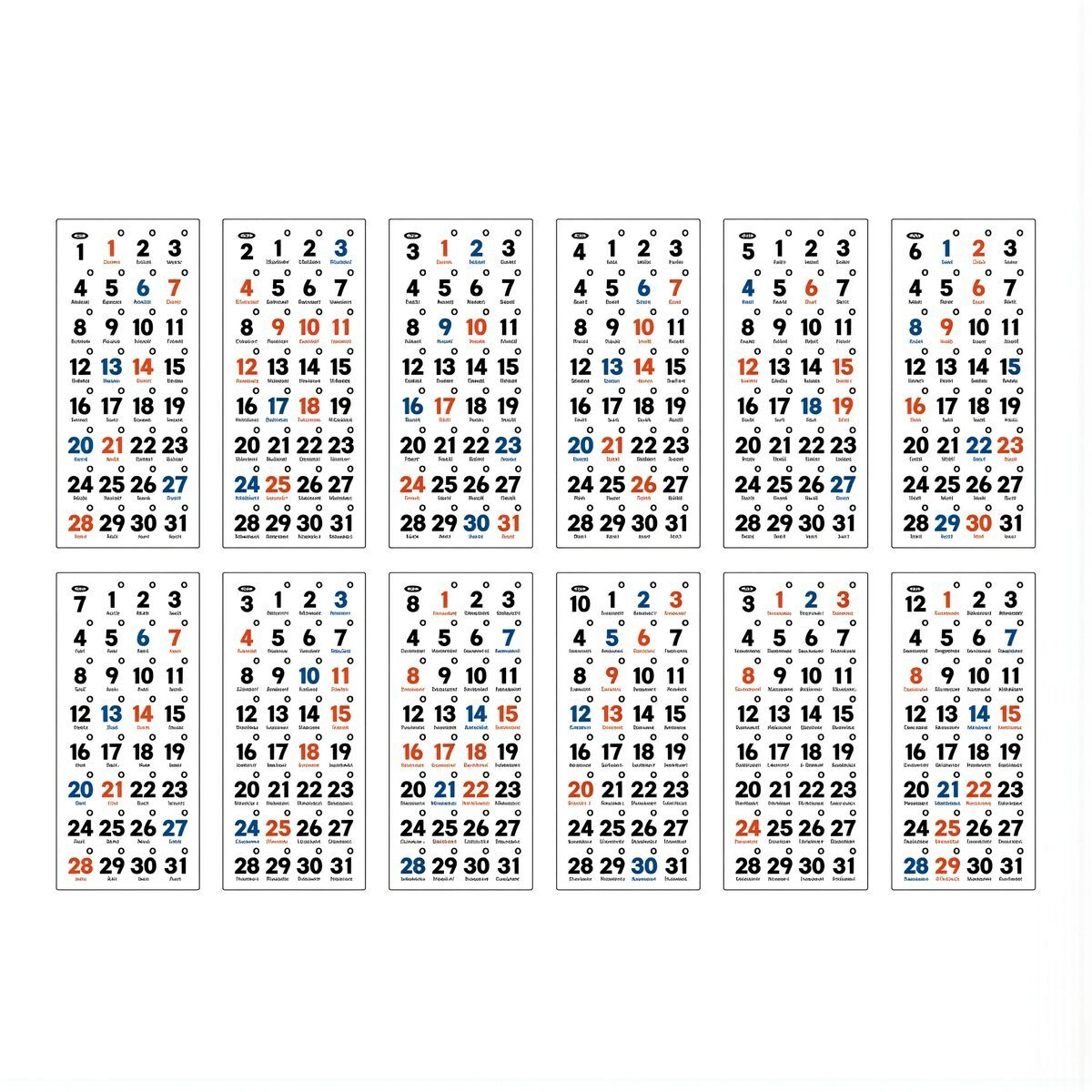Наклейки с датами для планнера набор из 12 листов календарь на 365 дней для ежедневника записной книжки декор аксессуар для школы и офиса