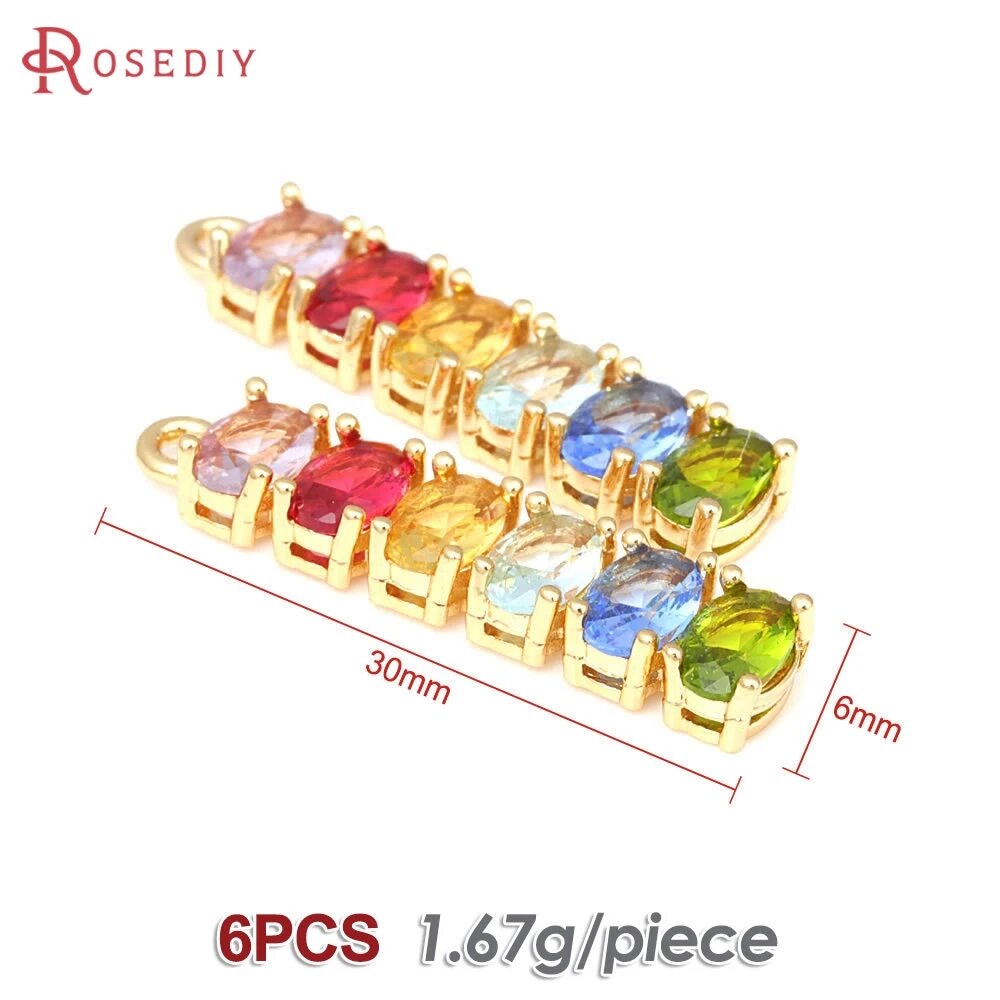Подвески-шармы Rosediy золотого цвета из латуни с кубическим цирконием 46154-18K Gold Color