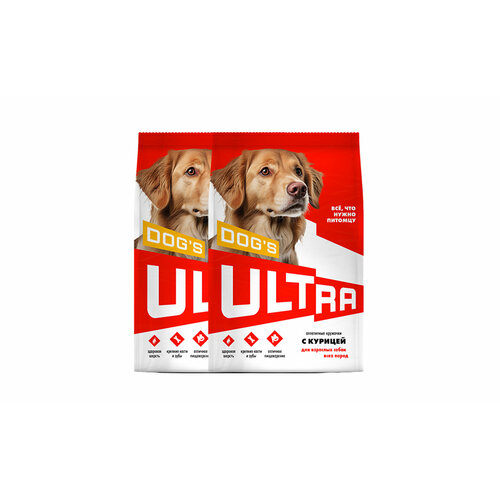 ULTRA Полнорационный сухой корм для взроcлых собак всех пород с курицей 06 кг х 2 шт 499₽