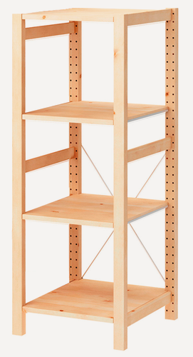 Изображение товара Стеллаж деревянный напольный IKEA Ivar 48х50х124 см, 4 полки, сосна