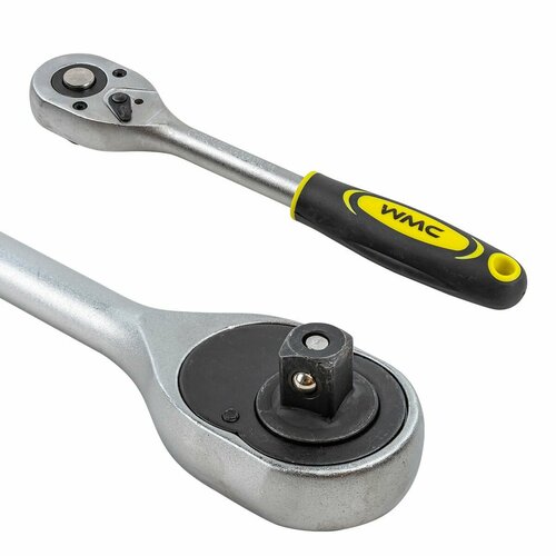 Трещотка реверсивная с резиновой ручкой 12L-240мм 24зуб WMC TOOLS WMC-8024580244 780₽