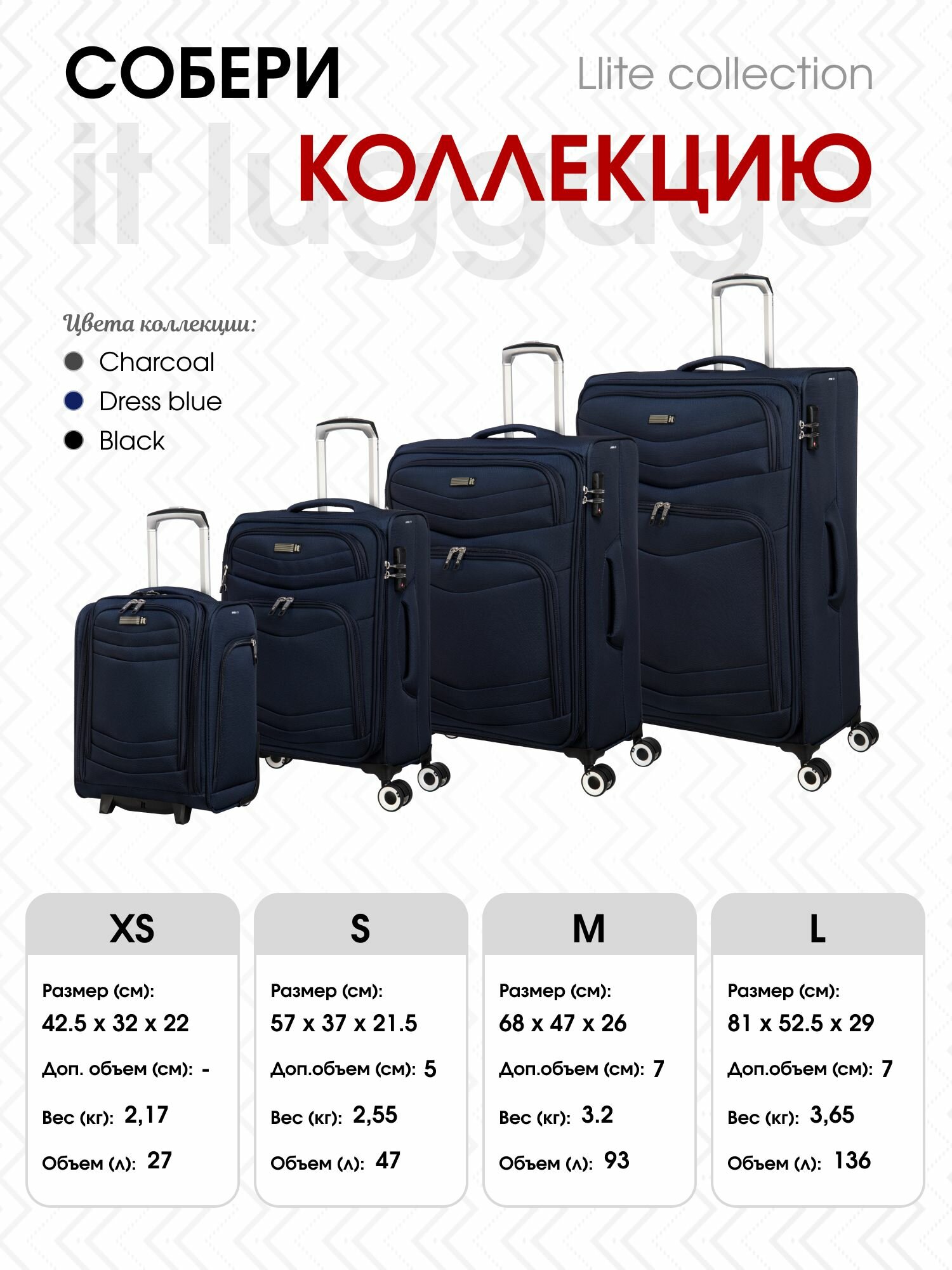 Комплект чемоданов IT Luggage, 2 шт.