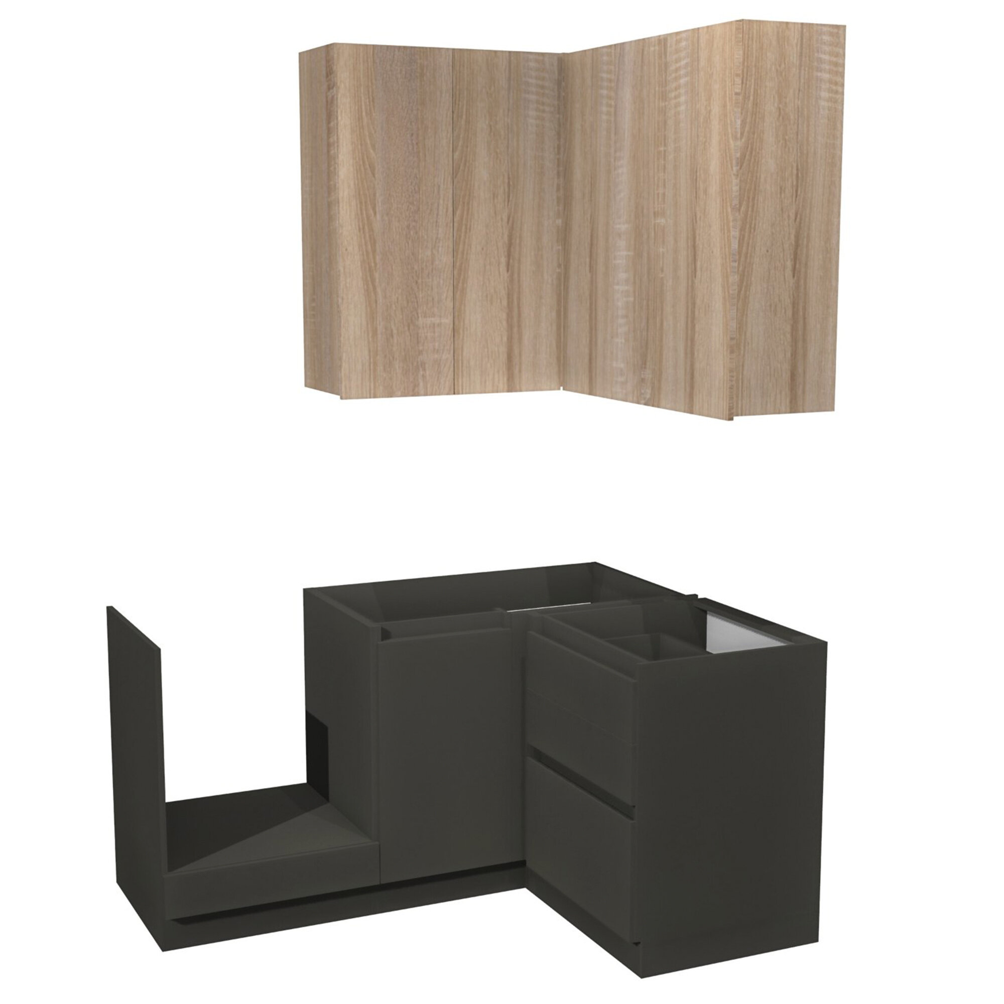 фото Угловой кухонный гарнитур "Бостон" Белый